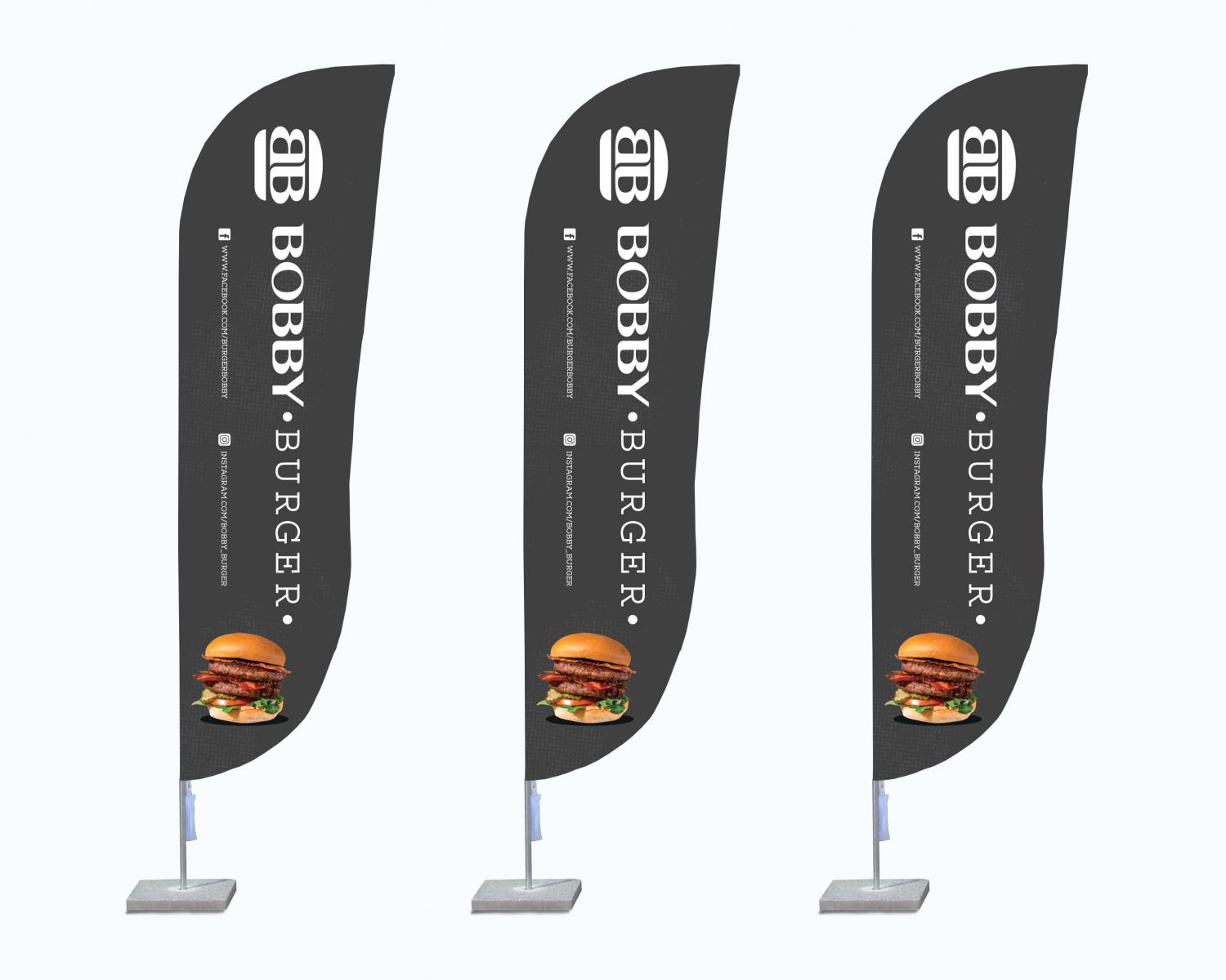 Realizacja flagi dla BobbyBurger Flaga firmowa FULL MDI - realizacja